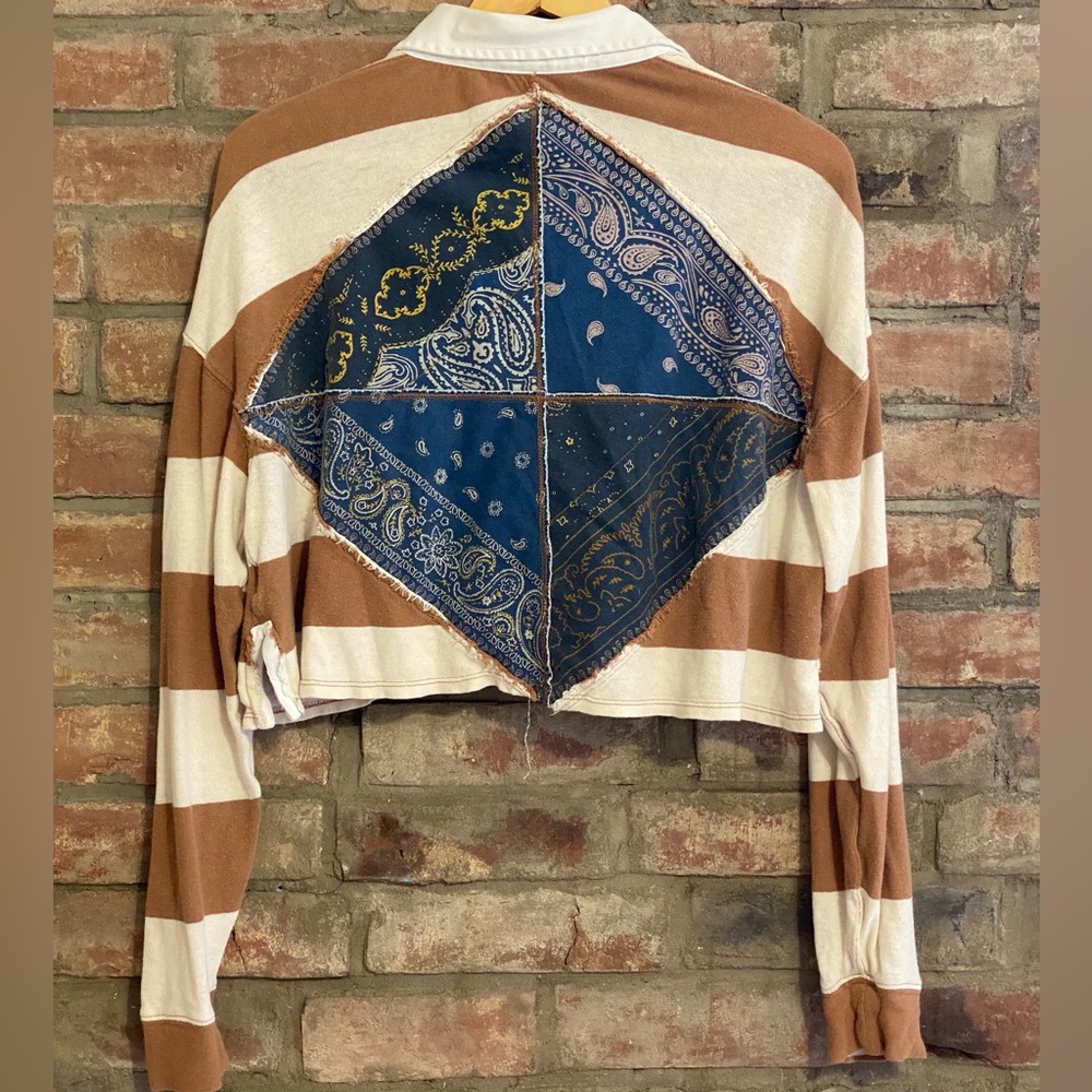Free People - We The Free Red Zone Rugby Top